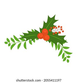 Mistletoe. Vector illustration isolated on white background.