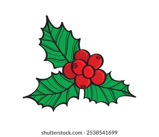 Mistletoe Vector Image, Christmas Mistletoe Clip Art, Decorative Mistletoe Vector.