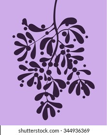 Mistletoe vector silhouette illustration