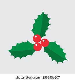 Mistletoe vintage flat vector icon