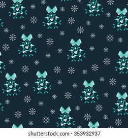 Mistletoe with white berries on dark background