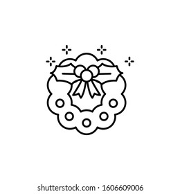 Mistletoe, wreath icon. Simple line, outline vector of new year icons for ui and ux, website or mobile application
