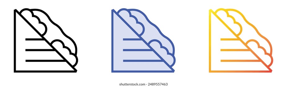 misto quente icon. Linear, Blue Fill and Gradient Style Design Isolated On White Background