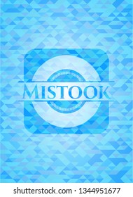 Mistook light blue emblem. Mosaic background