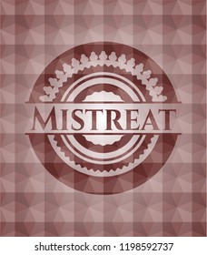 Mistreat red seamless geometric pattern emblem. Seamless.