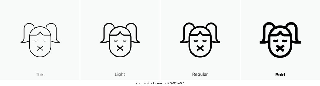 Symbol für Misshandlung. Dünnes, helles Design im regulären und kühlen Stil, einzeln auf weißem Hintergrund