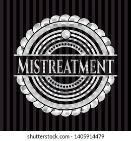 Mistreatment silver badge or emblem. Vector Illustration. Mosaic.