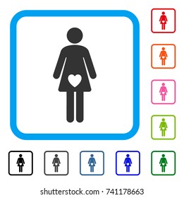 Mistress icon. Flat gray iconic symbol inside a light blue rounded square. Black, gray, green, blue, red, orange color versions of Mistress vector. Designed for web and app interfaces.