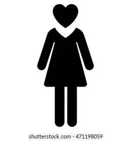 Mistress icon. Vector style is flat iconic symbol with rounded angles, black color, white background.