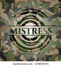 Mistress on camo texture