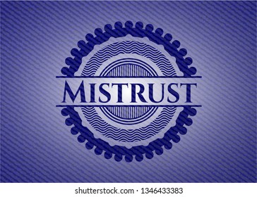 Mistrust emblem with denim texture