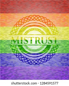 Mistrust lgbt colors emblem 