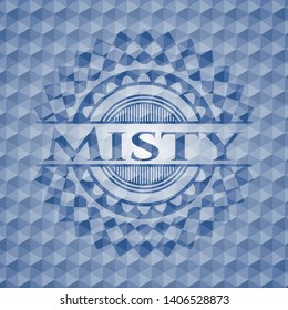 Misty blue hexagon badge. Vector Illustration. Detailed.
