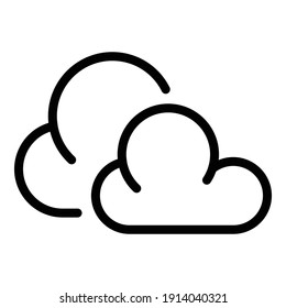 Misty cloud icon. Outline misty cloud vector icon for web design isolated on white background