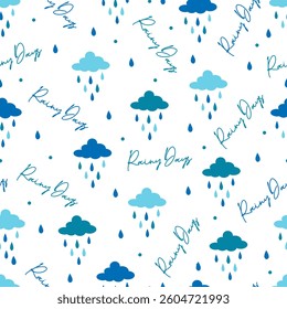 Misty Moods Rainy Days and Clouds Symphony Pattern can be use for background and apparel design