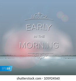 Misty morning background, vector Eps10 illustration.