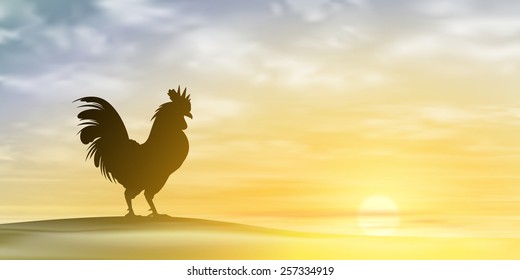 2017 New Year Conceptsilhouette Rooster Chicken Stock Photo (Edit Now ...