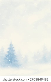 misty mountain ridges and subtle snowfall