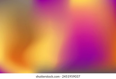 Misty psychedelic backdrop. Bright orange yellow violet gradient. Mind-blowing colorful mockup. Kaleidoscopic prism background. Dark ochre beige purple salmon coral post advertisement presentation. 