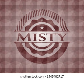 Misty red geometric emblem. Seamless.