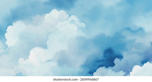 
Misty Sky Dreams: A Gentle and Harmonious Watercolor Cloudscape That Showcases the Beauty of a Softly Blurred Horizon, Blending Misty Clouds with Light, Translucent Blues