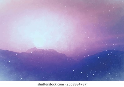 Misty Starry Sky Background Illustration Elements