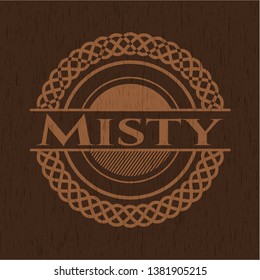 Misty wood emblem. Retro. Vector Illustration.