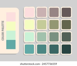 mistyrose lemonchiffon gainsboro cadetblue color palette, colour matching, rgb colors, harmonious colours catalog sample, design and edit idea