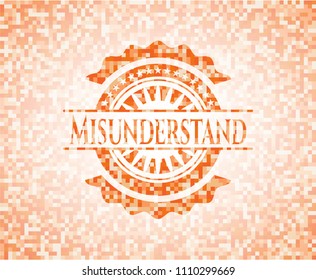  Misunderstand abstract orange mosaic emblem with background
