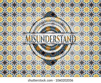 Misunderstand arabesque emblem. arabic decoration.