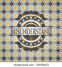 Misunderstand arabesque emblem. arabic decoration.