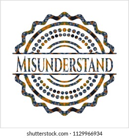 Misunderstand arabesque emblem background. arabic decoration.