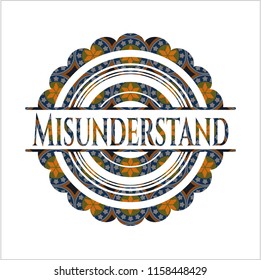 Misunderstand arabesque emblem background. arabic decoration.