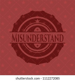  Misunderstand badge with red background