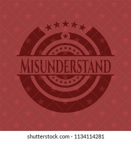 Misunderstand badge with red background