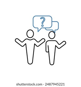 misunderstand concept line icon. Simple element illustration. misunderstand concept outline symbol design.