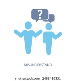 misunderstand concept line icon. Simple element illustration. misunderstand concept outline symbol design.