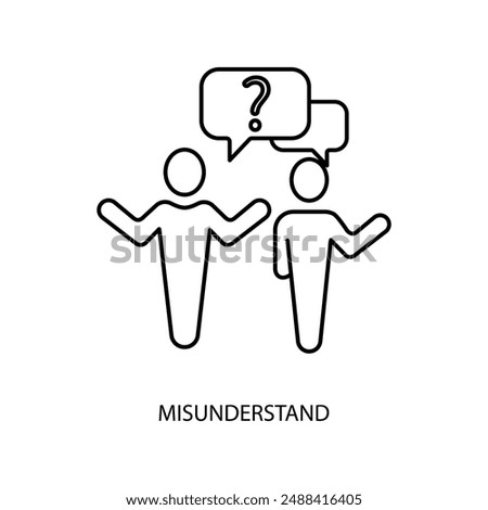 misunderstand concept line icon. Simple element illustration. misunderstand concept outline symbol design.
