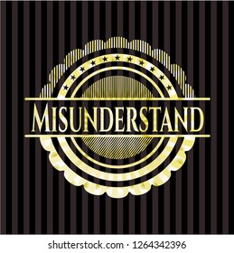 Misunderstand gold shiny badge