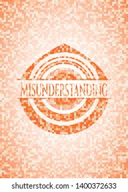 Misunderstanding abstract orange mosaic emblem