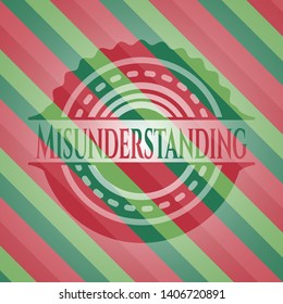 Misunderstanding christmas badge background. Vector Illustration. Detailed.