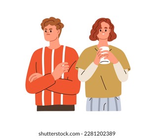 Misunderstanding and conflict in family couple. Bad complicated relationship, communication crisis, disagreement problem, trouble concept. Flat graphic vector illustration isolated on white background