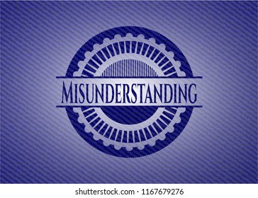 Misunderstanding emblem with jean high quality background