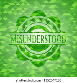 Misunderstood realistic green mosaic emblem