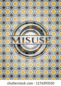 Misuse arabic style emblem. Arabesque decoration.