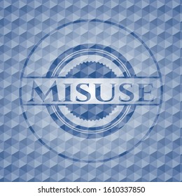 Misuse blue emblem with geometric pattern background. Vector Illustration. Detailed.