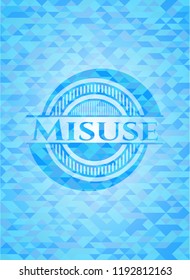 Misuse light blue mosaic emblem