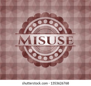 Misuse red seamless geometric pattern emblem. Seamless.