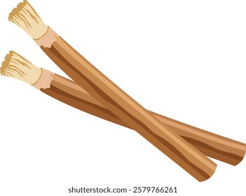 Miswak Natural Toothbrush or Siwak Illustration Isolated on White Background