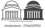 MIT education campus outline set icon